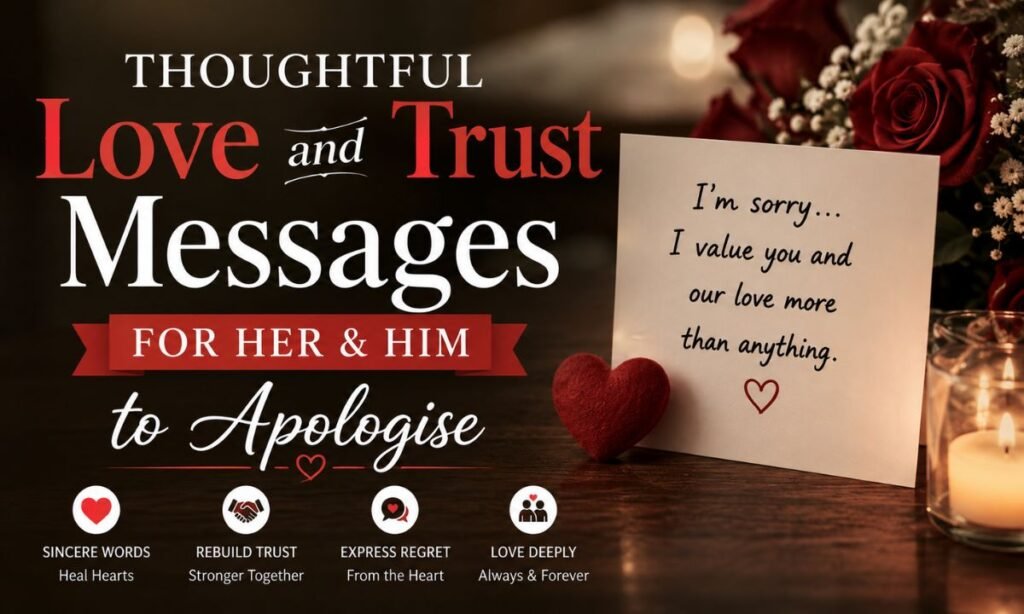 Thoughtful Love and Trust Messages for Her & Him to Apologise