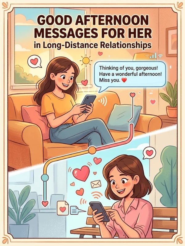 Good Afternoon Messages for Her in Long-Distance Relationships